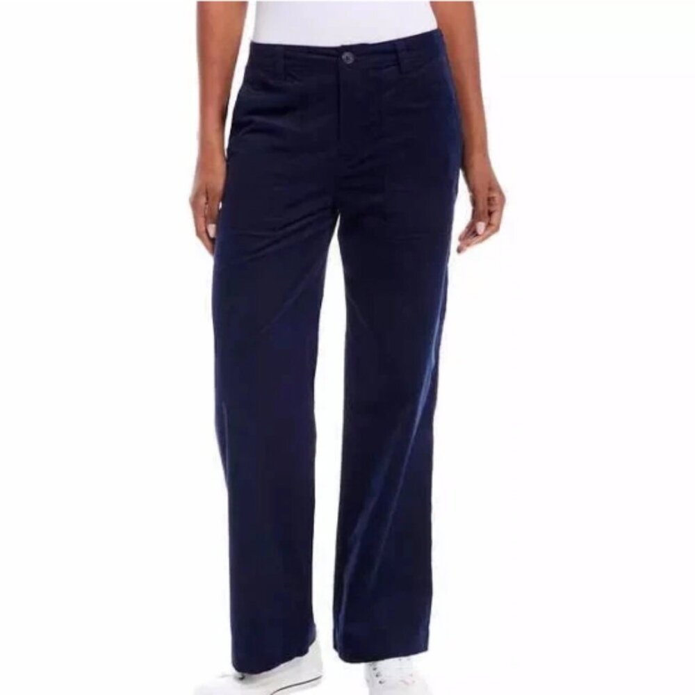 Weatherproof Vintage Women’s size 8 Wide-Leg Stretch Corduroy Navy Pants NWT